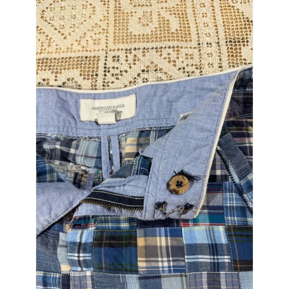 American Eagle Vintage Blue Y2K
Patchwork Plaid Mini Low Rise Skirt Size 2 - Picture 8 of 11